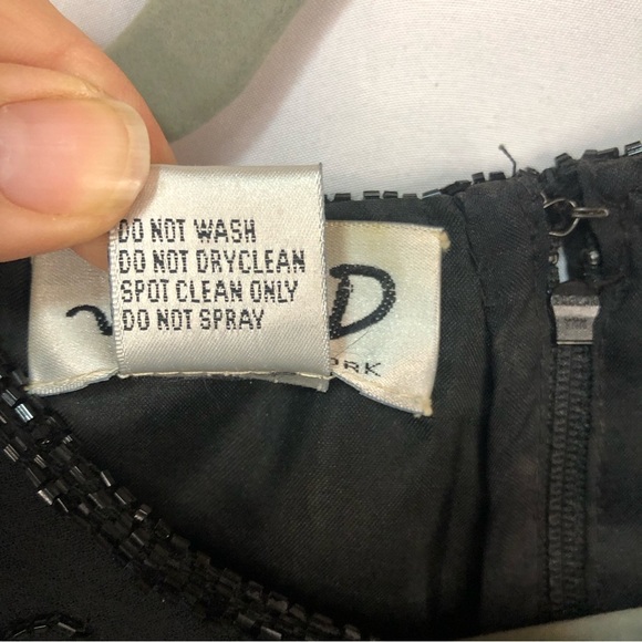 JMD Women’s Top Vintage Sequins Beads Short Sleeve Silk Shoulder Pads - Picture 8 of 8